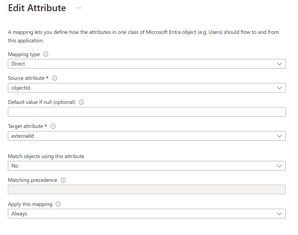 Entra_Workplace App_Provisioning_Edit Attribute Mappings_Provision Microsoft Entra ID Users_externalid mapping.png