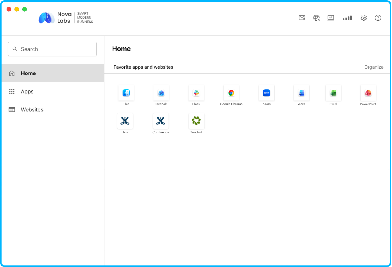 The redesigned Blue Border for Mac interface